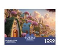 Cute Houses on A Beach Road 1000 Piece Corte Preciso Rompecabezas Fairy Tale Meadow Divertido Jigsaw Educativo Amigos 38x26cm/1000pcs