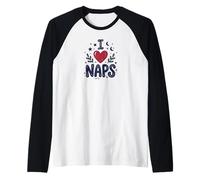 Cute I Heart Naps Design for Moms, Sleepy Girl Funny Mom Camiseta Manga Raglan
