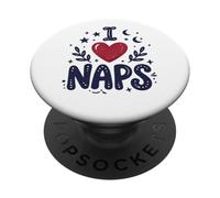 Cute I Heart Naps Design for Moms, Sleepy Girl Funny Mom PopSockets PopGrip Adhesivo