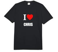 Cute I Love Heart Chris Padres Esposa Marido San Valentín Comfort Colors Adult Heavyweight T-Shirt