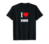 Cute I Love Heart Robin Padres Esposa Marido Chica Niño Camiseta