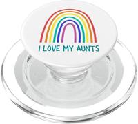 Cute I Love My Aunts Rainbow Family Lesbian Aunt Couple PopSockets PopGrip para MagSafe