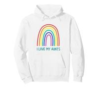 Cute I Love My Aunts Rainbow Family Lesbian Aunt Couple Sudadera con Capucha