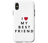 Cute I Love My Best Friend Heart Symbol Carcasa para iPhone X/XS