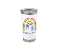 Cute I Love My Dads Rainbow Family Two Fathers 2 Daddies Vaso térmico de acero inoxidable de doble pared