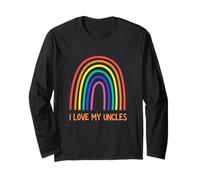 Cute "I Love My Uncles" Rainbow Family Gay Uncle Manga Larga
