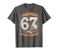 Cute I SOBREVIVED 67 DÍAS DE Escuela Humor 6 7 Bruh Gen Alpha Z Camiseta