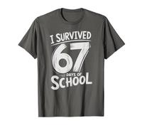 Cute I SOBREVIVED 67 DÍAS DE Escuela Humor 6 7 Bruh Gen Alpha Z Camiseta