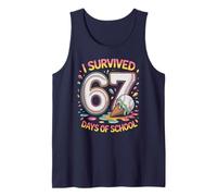 Cute I SOBREVIVED 67 DÍAS DE Escuela Humor 6 7 Bruh Gen Alpha Z Camiseta sin Mangas