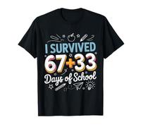Cute I Survived 67 33 Days of School for Teacher Kids Camiseta