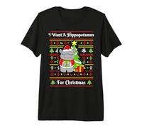 Cute I Want A Hippopotamus For Christmas Ugly Sweater Hipopótamo Camiseta Premium