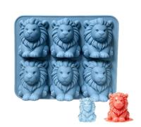 Cute Ice Molds | 3D Lion Silicone Ice Mold | 6 Cavity Reusable Cube Tray | Food Grade Flexible Animal Maker Easy Release Freezer Mold Durable Kitchen Accessory for Beverage Chilling Whiskey