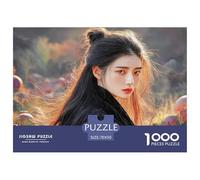 Cute Idol Long Hair Flowing in The Wind 1000 Pcs Premium-Karton Puzzle Elegant Girl Stressabbau Familienspiel Puzzles Als Geburtstagsgeschenke 70x50cm/1000pcs