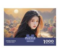 Cute Idol Long Hair Flowing in The Wind 1000 Pcs Stabiler Karton Puzzle Beautiful Woman Stressabbau Kreatives Spiel Puzzles Als Wohnaccessoires 70x50cm/1000pcs