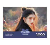 Cute Idol Long Hair Flowing in The Wind 1000 Stück Premium-Karton Puzzle Elegant Girl Stressabbau Kreatives Spiel Puzzles Als Wohnaccessoires 52x38cm/1000pcs Cute Idol Long Hair Flowing in The Wind 1