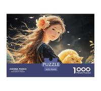 Cute Idol Long Hair Flowing in The Wind 1000 Stück Stabiler Karton Puzzle Beautiful Woman Stressabbau Kreatives Spiel Puzzles Für Erwachsene Und Kinder 70x50cm/1000pcs