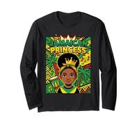 Cute Jamaican Princess Caribbean Afro Girl Cown Manga Larga