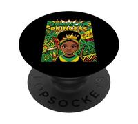Cute Jamaican Princess Caribbean Afro Girl Cown PopSockets PopGrip Adhesivo