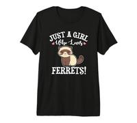 Cute Japanese Kawaii Womens Girl Who Loves Ferrets Lover Camiseta Premium