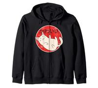 Cute Japanese Maneki Neko Cat Design, Kawaii Japanese Cat Sudadera con Capucha