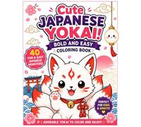 Cute Japanese Yokai Bold and Easy Coloring Book