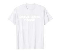 Cute Jesus Save, Yo gasto, Financiero, Compras, Cristiano Camiseta gráfica económica, Hombre, Blanco, XL