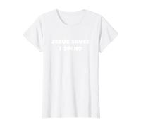 Cute Jesus Save, Yo gasto, Financiero, Compras, Cristiano Camiseta gráfica económica, Mujer, Blanco, XS