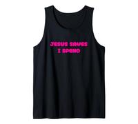 Cute Jesus Save, Yo gasto, Financiero, Compras, Cristiano Camiseta sin Mangas