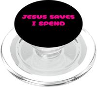 Cute Jesus Save, Yo gasto, Financiero, Compras, Cristiano PopSockets PopGrip para MagSafe