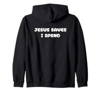 Cute Jesus Save, Yo gasto, Financiero, Compras, Cristiano Sudadera con Capucha