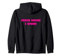 Cute Jesus Save, Yo gasto, Financiero, Compras, Cristiano Sudadera con Capucha