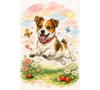 Cute Jumping Puppy Notebook (6x9): Adorable Dog Lined Notebook for Kids and Dog Lovers | Cute Animal Journal for Writing, School or Notes | Fun Gift for Girls, Teens and Women | 100 Pages