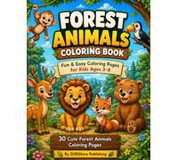Cute Jungle Animals Coloring Book: Fun & Easy Coloring Pages for Kids Ages 3-8 | Cute Baby Jungle Animals | 30 Simple Designs for Boys & Girls