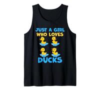 Cute Just A Girl Who Loves Ducks Animales Mujeres y Niñas Camiseta sin Mangas