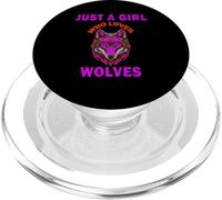 Cute Just A Girl Who Loves Lobos Animales Mujeres y Niñas PopSockets PopGrip para MagSafe