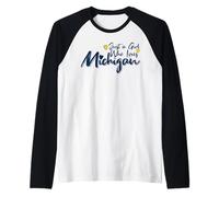Cute Just A Girl Who Loves Michigan, Women's Girls Fun Camiseta Manga Raglan