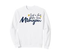 Cute Just A Girl Who Loves Michigan, Women's Girls Fun Sudadera