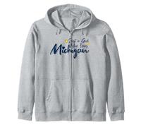 Cute Just A Girl Who Loves Michigan, Women's Girls Fun Sudadera con Capucha