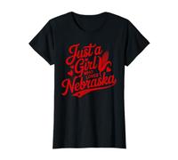 Cute Just A Girl Who Loves Nebraska, Women's Girls Nebraska Camiseta