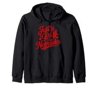 Cute Just A Girl Who Loves Nebraska, Women's Girls Nebraska Sudadera con Capucha