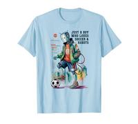 Cute Just Boy Who Loves Soccer & Robots Anime Game Robótica Camiseta