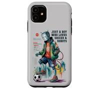Cute Just Boy Who Loves Soccer & Robots Anime Game Robótica Carcasa para iPhone 11