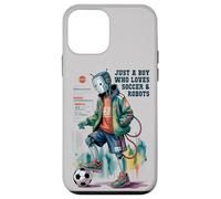Cute Just Boy Who Loves Soccer & Robots Anime Game Robótica Carcasa para iPhone 12 Mini