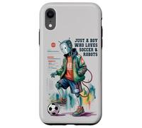Cute Just Boy Who Loves Soccer & Robots Anime Game Robótica Carcasa para iPhone XR