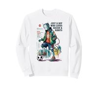 Cute Just Boy Who Loves Soccer & Robots Anime Game Robótica Sudadera