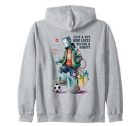 Cute Just Boy Who Loves Soccer & Robots Anime Game Robótica Sudadera con Capucha