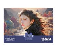 Cute K-Pop_Idol Hair Flowing in The Wind 1000 Stück Premium-Karton Puzzle Charming Woman Lebendige Bilder Familienspiel Puzzles Als Wohnaccessoires 70x50cm/1000pcs