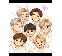 Cute K-Pop Stars Colouring Book for Kids: Fun and Easy Cartoon-Inspired Idol Colouring Pages with Adorable Hairstyles, Fashion Outfits and Creative Activities for Boys and Girls
