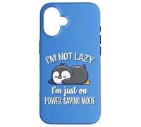 Cute Kawai Kids Lazy Power Saving Penguin Lover Carcasa para iPhone 16