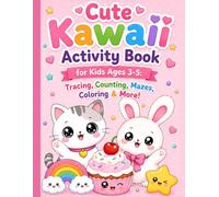 Cute Kawaii Activity Book for Kids Ages 3-5 Tracing, Counting, Mazes, Coloring & More!: A Fun Preschool & Kindergarten Workbook with Letters, Numbers, Shapes, Dot-to-Dot, Spot the Difference, Cut & Paste, and Reward Certificate | 60+ Unique Black & White